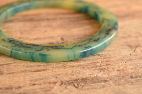 Blue Custard Marbled Bakelite Bangle